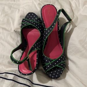 Lilly Pulitzer polka dot wedges 9.5